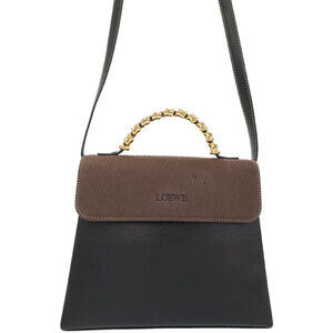 Loewe Velazquez 2way Leather twist Handle Handbag Brown